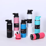 Bentomart Stainless Steel Sports Water Bottle with Flip-Top Sipper Lid - 500ml