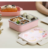 Cartoon Sealed Stainless Steel Lunch Box - 3 Grid ( 850ml )