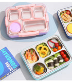 Independent Sealing Stainless Steel Lunch Box - 5 Compartment ( 1400 ml + 150ml ) Soup Bowl