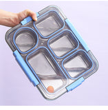 Independent Sealing Stainless Steel Lunch Box - 5 Compartment ( 1400 ml + 150ml ) Soup Bowl