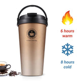 Vacuum Insulated Travel Coffee Mug with Lifting Ring - 500ml
