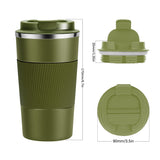 Leather Grip Insulated Travel Coffee Mug - 380ml