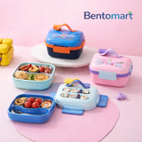 HOUSE Partition Stainless Steel Kids Lunch Box 3 Compartment - ( 800ml + 150ml )