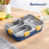 Bentomart Premium 3 Grid Stainless Steel Lunch Box - 750ml