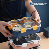 Bentomart Premium 3 Grid Stainless Steel Lunch Box - 750ml