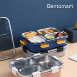 Bentomart Premium 3 Grid Stainless Steel Lunch Box - 750ml
