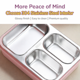 Cartoon Sealed Stainless Steel Lunch Box - 3 Grid ( 850ml )