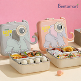 Super Elephant Cartoon Stainless Steel Lunch Box - 3 Grid ( 1120ml + 70ml )
