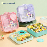 Floral Theme Stainless Steel Lunch Box - 3 Grid ( 1120ml + 70ml )