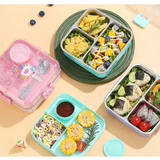Floral Theme Stainless Steel Lunch Box - 3 Grid ( 1120ml + 70ml )