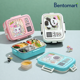 Cute Cartoon 304 Stainless Steel Lunch Box 3 Grid - 800ml + 70ml