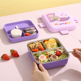 Unicorn Themed Bento Lunch box 3 Grid - 1120ml + 70ml