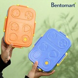 Fun Embossed Button PP Lunch Box - 3 Compartment ( 1200 ml + 80ml )