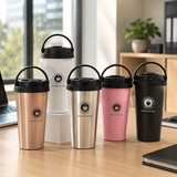 Vacuum Insulated Travel Coffee Mug with Lifting Ring - 500ml