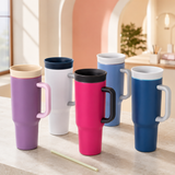 Big Capacity Insulated Tumbler with Handle & Straw – 1200ml