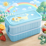 Cute Puppy Theme 2-Layer PP Bento Lunch Box – 1360ml +200ml