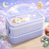 Cute Puppy Theme 2-Layer PP Bento Lunch Box – 1360ml +200ml