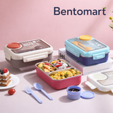 Premium Stainless Steel Lunch Box with Cutlery - 3 Compartment ( 750ml + 80ml )