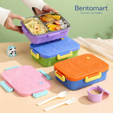 Fun Embossed Button Lunch Box - 3 Compartment ( 750 ml + 80ml )