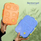 Fun Embossed Button Lunch Box - 3 Compartment ( 750 ml + 80ml )