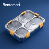 Bentomart Premium 4 Grid Stainless Steel Lunch Box - 900ml