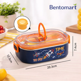 Single Grid Stainless Steel Lunch Box - 2 Compartment ( 850ml + 150ml )