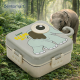 Super Elephant Cartoon Stainless Steel Lunch Box - 3 Grid ( 1120ml + 70ml )