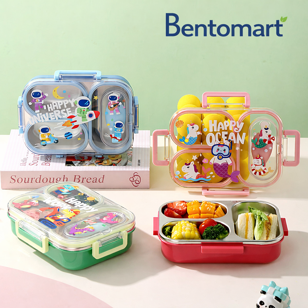New Era Bento Lunch Box 3 Compartment - 600ml