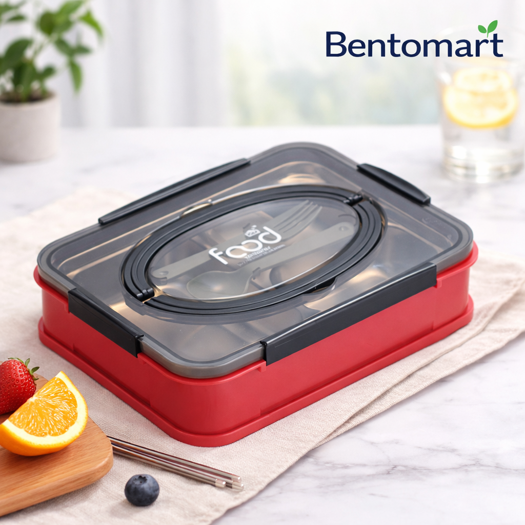 Portable Four-Compartment Lunch Box ( 1000ml )
