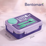 Premium Stainless Steel Lunch Box with Cutlery - 3 Compartment ( 750ml + 80ml )
