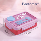 Premium Stainless Steel Lunch Box with Cutlery - 3 Compartment ( 750ml + 80ml )