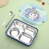 Cute Duck / Dino / Unicorn Stainless Steel Lunch Box - 4 Compartment ( 1000ml )