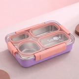 Independent Sealing Stainless Steel Lunch Box - 4 Compartment ( 900 ml )