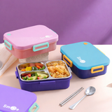 Smile Leak Proof Stainless Steel Bento Lunch Box - 3 Compartment ( 750ml )
