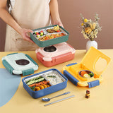 Portable Bento Box with Soup Container - 3 Compartment ( 750ml + 150ml )