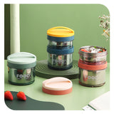 Korean Style Portable Double Layer Food Jar - 900ml