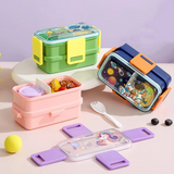 Double Layer Kids Theme - Mermaid, Space, Dino - 2 Grid ( 500ml x 2 + 80ml )