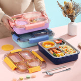 Independent Sealing Stainless Steel Lunch Box - 4 Compartment ( 900 ml + 150ml) Soup Bowl