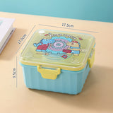 UV Printed Independent Sealed PP Lunch Box 3 Grid - 1200ml