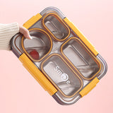 Independent Sealing Stainless Steel Lunch Box - 4 Compartment ( 900 ml )