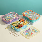 UV Printed Cartoon 4 Grid Bento Box - 900ml