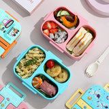 Pastel Surface PP Bento Lunch Box 3 Compartment - 850ml