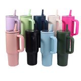 Premium Insulated Tumbler with Handle & Straw Lid - 1200ml