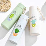 Cute Cactus Theme Glass Bottle - 400ml