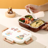 Cute Bear Kids Bento Lunch Box 3 Grid - 600ml