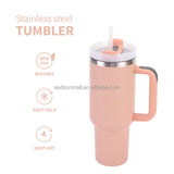 Premium Stainless Steel Insulated Tumbler with Handle & Straw - 1000ml