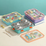 UV Printed Cartoon 4 Grid Bento Box - 900ml