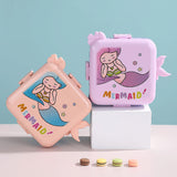 Mermaid Themed PP Bento Lunch box 3 Grid - 1590ml + 70ml