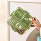Floral Theme PP Lunch Box - 3 Grid ( 1020ml + 70ml )