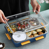 Bentomart Premium 5 Grid Stainless Steel Lunch Box - 1280ml + 250ml